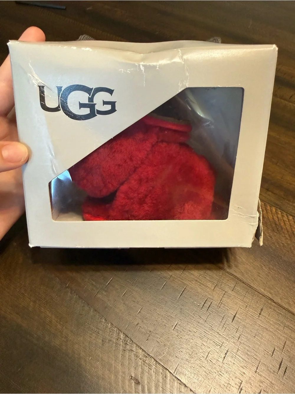 UGG Baby Plush Slide Slippers in Red